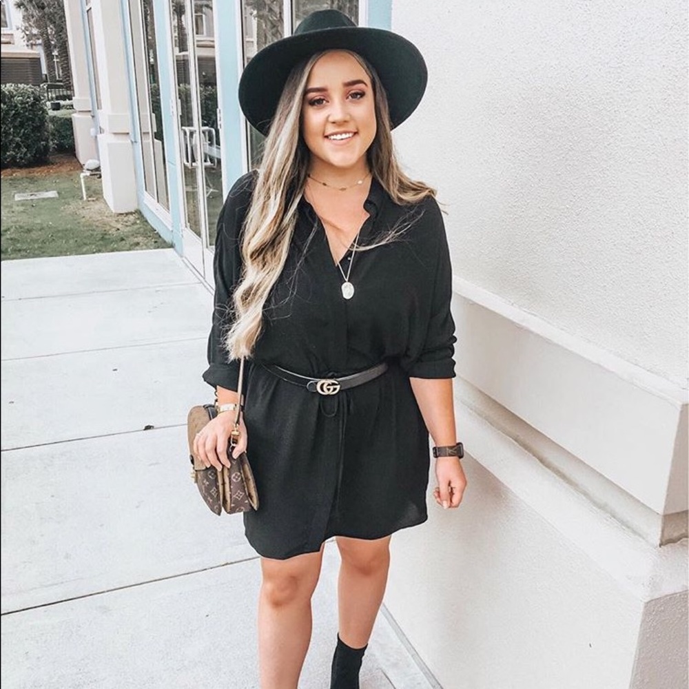 Black button up dress